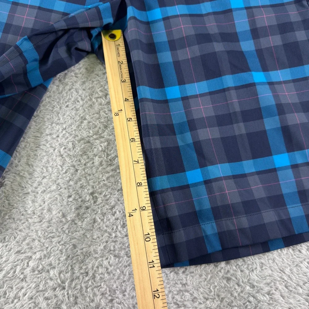 Nike Golf Mens Dri-FIT Plaid Shorts Blue Grey Size 28 Performance